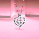 Silver Cubic Zirconia Infinity Love Pendant Necklace