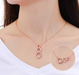 925 Sterling Silver Rose Gold 3 Interlocking Infinity Circles Necklace Pendant for  Mom