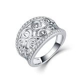 925 Sterling Silver Cubic Zirconia Filigree Ring