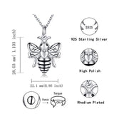 Honeybee Urn Pendant Necklace Queen Honey Bee Little Bumblebee Sterling Silver Pendant Necklace for Ashes Keepsakes Jewelry Cremation Memorial Gifts for Women