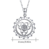 925 Sterling Silver Yoga lotus flower necklace Om Aum Yoga Pendant Jewelry Gifts for Women
