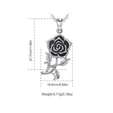 Rose Necklace for Women Sterling Silver Flower Pendant with 18 Inches Chain, Christmas Gifts for Her