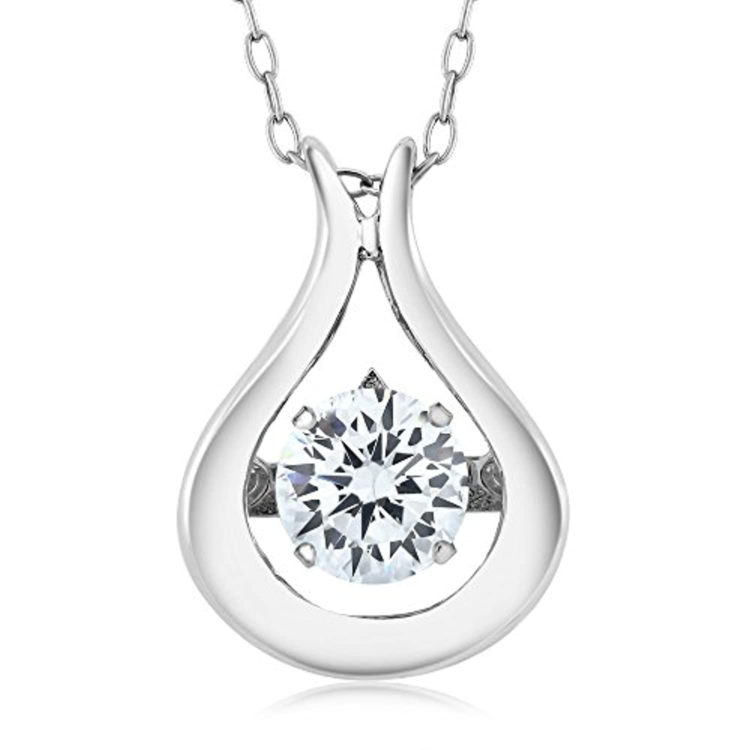  Spinning Dancing Solitaire Pendant Necklace