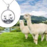 Animals Necklace 925 Sterling Silver Alpaca Animal Jewelry  Pendant Necklace for Women/Girlfriend Teens Gift