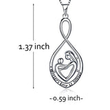 925 Sterling Silver Love You Mom Heart Infinity Pendant Necklace for Women Nana