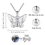 925 Sterling Silver Butterfly Cremation Jewelry for Ashes - Memorial Pendant Urn Ashes Necklace Gift for Loss of a Loved One