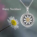 Daisy  Locket Necklace That Holds Pictures S925 Sterling Silver Photo Pendant Birthday Gifts for Women Teen