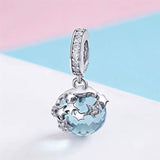 925 Sterling Silver Blue Star Charm For Women Snake Bracelet Charm