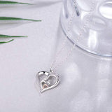 925 Sterling Silver Love Heart Pendant Necklace Mothers’ Day Birthday Christmas Jewelry Gift Mother Daughter Necklace