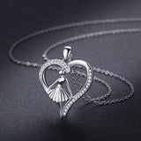 925 Sterling Silver Ballerina Dancer Ballet Pendant Necklace Dance Jewelry Gifts for Women Teenage