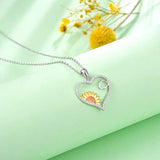 Cloud Sunflower Necklace For Women S925 Sterling Silver Sun Flower Love Heart Pendant Necklaces You Are My Sunshine