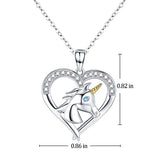 925 Sterling Silver Unicorn Necklace for Women Heart Pendant Jewelry Anniversary Birthday Gifts for Her