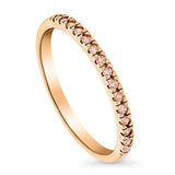 Rose Gold Plated Sterling Silver Wedding Half Eternity Band Ring Made with Swarovski Zirconia