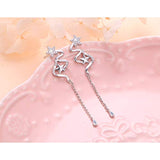 Elegant 925 Sterling Silver Long Tassel Dangle Drop Stud Earrings Shooting Star earring Jewelry Gift