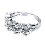 Rhodium Plated Sterling Silver Cubic Zirconia CZ Cluster Anniversary Wedding Band