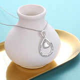 S925 Sterling Silver Always My Sister Forever My Friend Dangling Heart Infinity  Pendant Necklace Birthday Gift for Women Girls