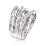 0.25 ct. t.w. Diamond Highway Fashion Band in 925 Sterling Silver For Ladies