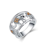 925 Sterling Silver Cubic Zirconia Elephant Ring Animal Rings