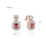 Ruby/Emerald Clip On Earrings Fanshion Cubic Zirconia Jewelry for Women Girls