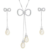Bowknot Pendant Necklace Earrings Set 