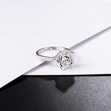 Rose Flower urn Ring for Ashes 925 Sterling Silver Always with me Cremation Finger Ring Jewelry for Women
