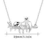 Mama Sloth Bear Necklace Sterling silver Animal Pendant Ornament Jewelry Necklaces Gifts for Women