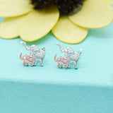 Elephant Stud Earrings 925 Sterling Silver Lucky Cute  Stud Earrings for Women