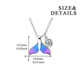 Sterling Silver Created Opal Ocean Jewelry Sea Mermaid Fishtail Necklace for Women