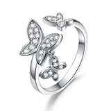 Dainty Butterfly Adjustable Rings
