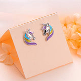 925 Sterling Silver Unicorn Earrings Bee Earrings Animal Stud Earrings for Women Girlfriend Christmas Gift