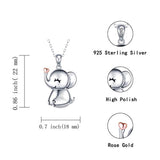 925 Sterling Silver Cute Elephant Necklace Good Luck Animal Pendant Wildlife Holiday Jewelry Gift for Elephant Lover