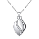 Silver leaf  Ashes Keepsake Urns Pendant Necklace
