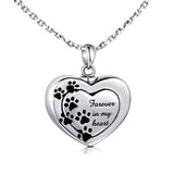 Silver Paw Print Urn Necklace 