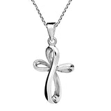 Silver  Infinity Loop Cross Necklace Pendants