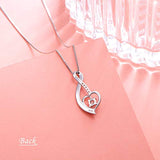 925 Sterling Silver Jewelry I Love You to The Moon and Back CZ Heart Pendant Necklaces for Women, Birthday Gifts for Girlfriend Wife Daughter - 18 inch chain