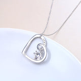 925 Sterling Silver Cute Animal Giraffe Follow Your Heart Pendant Necklace For  Women Girls Birthday Gift Jewelry