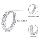 925 Sterling Silver Cubic Zirconia Huggie Hoop Earrings For Women