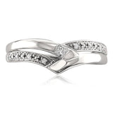 14k White Gold Princess-cut & Round Natural Diamond Band Ring (1/10 cttw, I-J, I1-I2)