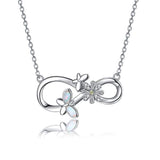  Silver Infinity Butterfly Flower Necklaces Pendant 
