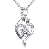  Silver  CZ Heart Pendant Infinity Necklaces