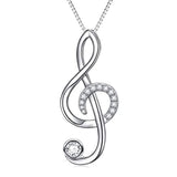 Silver Musical Note Necklace Pendant