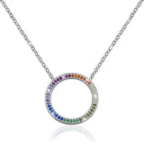Rainbow Circle pendant necklace
