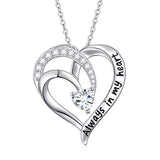 Engraved Always in My Heart Pendant Necklaces 