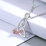 Mother and Child Necklace - 925 Sterling Silver Mother's Day Celtic Love Knot Pendant Jewelry Gifts for  Women