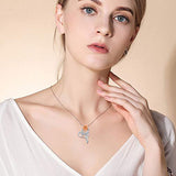 Rose Flower Necklace S925 Sterling Silver Heart Necklace with Rose Flower Necklace  for Wife Girlfriend Gifts for Women