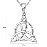 925 Sterling Silver Triquetra Celtic Knot Triangle Pendant Necklace