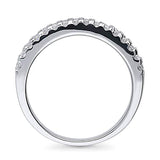 Rhodium Plated Sterling Silver Cubic Zirconia CZ Flower Cluster Anniversary Wedding Half Eternity Band Ring