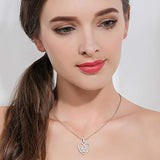 925 Sterling Silver Vintage Irish Love Heart Triquetra Celtic Knot Pendant Necklace for Women