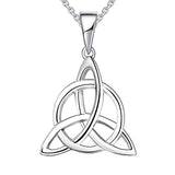 Silver Triquetra Celtic Knot Triangle Pendant Necklace
