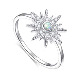 Lab Created Opal CZ Starburst Ring